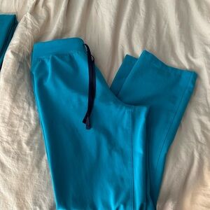 Figs Women's High Waisted Livingston Basic Scrub Pants in Teal